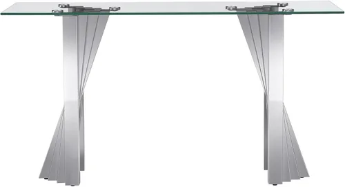 Miniatura 95 de Mesa de centro de cristal de lujo, mesa de centro de sofá de 47 pulgadas con marco de acero inoxidable dorado y parte superior de vidrio negro, mesa