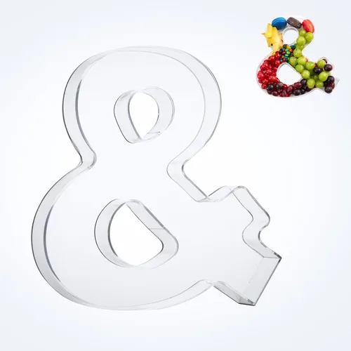 Miniatura 44 de Bandeja de 11" de Acrílico con Letras y Números – Bandeja Reutilizable y Rellenable para Aperitivos de Charcutería, Caja de Servir Postres