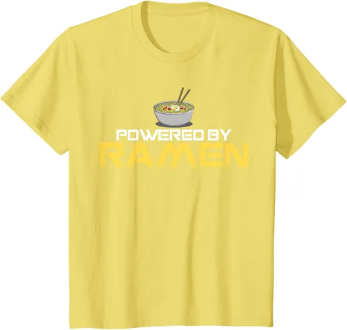 Miniatura 80 de Camiseta de fideos de anime japoneses Powered By Ramen, Negro, S
