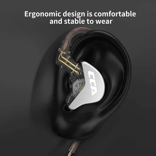 Miniatura 4 de Monitor intrauditivo CCA CRA - Auriculares IEM con controlador dinámico de diafragma ultrafino, auriculares con graves con cable extraíble de 2
