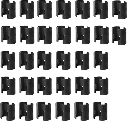 Clips de alambre de 0.984 in para estantes – Clips de plástico negro para postes métricos de 0.984 in – Comprueba el tamaño antes de comprar – 64