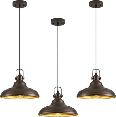 Miniatura 12 de Iluminación Colgante Negra para Isla de Cocina, Luces Colgantes de Granja en Negro Mate para Isla de Cocina, Accesorios de Iluminación Colgante