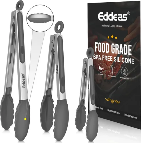 Miniatura 17 de Pinzas para cocinar – Pinzas de cocina de acero inoxidable de 600 grados resistentes al calor, pinzas de bloqueo de metal resistente, perfectas