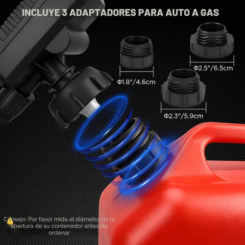 Miniatura 5 de Bomba de transferencia de combustible alimentada por batería, 3.2 GPM sin derrames, bomba de sifón portátil de gasolina con 3 adaptadores, manguera