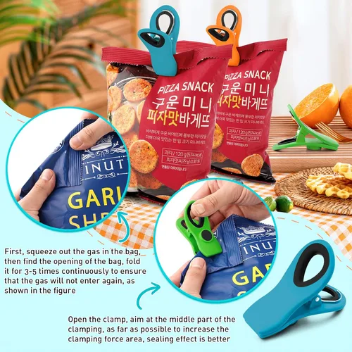 Miniatura 4 de FINDMAG Clips Magnéticos para Bolsas, Paquete de 12 Clips para Bolsas con Sello Hermético para Alimentos, Clip Magnético para Luces de Navidad