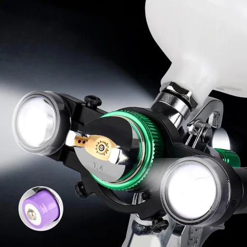 YUZES Luz para Pistola de Pintura en Aerosol con Cargador, Luz Blanca/Cálida 2 Modos, 3 Niveles de Brillo Ajustable, Sistema de Iluminación LED