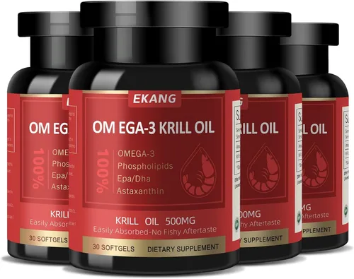 Miniatura 9 de Aceite de krill antártico – Aceite de krill omega 3 capturado en la naturaleza, 500 mg con EPA, DHA, astaxantina y fosfolípidos – Cerebro, corazón