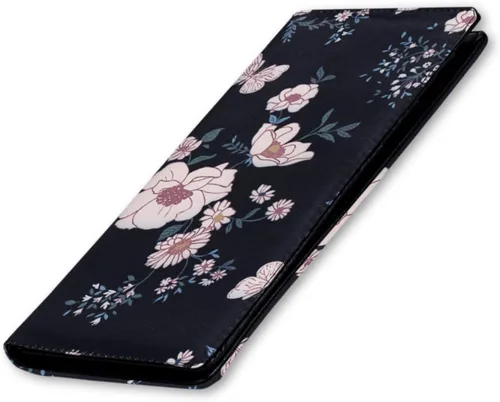Miniatura 14 de HUA ANGEL Billetera para mujer, ultra delgada y delgada, con bloqueo RFID, tarjetero de crédito, doble embrague, carteras largas, regalo para A-ámbar