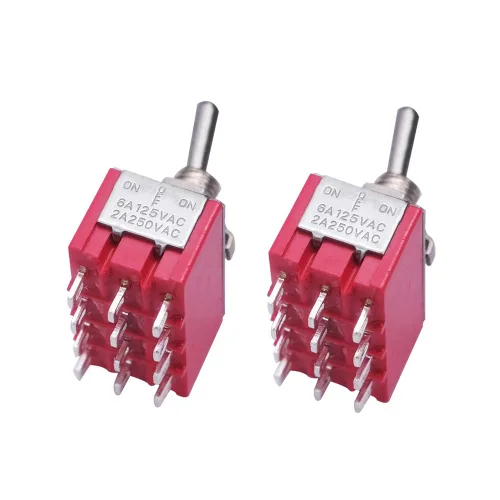 Miniatura 8 de Mxuteuk 8 piezas interruptor de palanca mini SPST interruptor en miniatura encendido/apagado 2 terminales 2 posiciones 6 A 125 V 3 A 250 V
