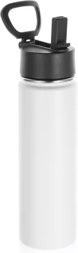 Volhoply Botellas de agua aisladas de 22 onzas con tapa con popote, no aptas para sublimación, botella deportiva de acero inoxidable con asa, tazas