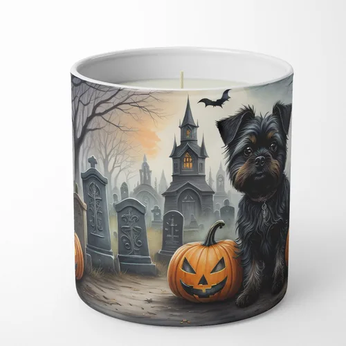 Caroline's Treasures DAC2001CDL Affenpinscher Spooky Halloween Decorative Soy Candle Nature Soy Wax Essential Oil Home Decor Ideal for Bedroom