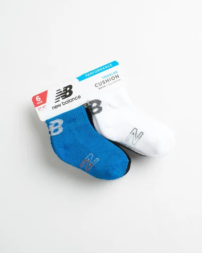 Miniatura 2 de New Balance Calcetines para bebé, paquete de 6 calcetines acolchados de corte de un cuarto (bebébebé)