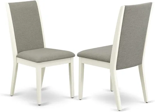 Miniatura 4 de East West Furniture HBLA5-LWH-06 - Juego de mesa de comedor de 5 piezas, incluye una mesa de cocina redonda con pedestal y 4 sillas de comedor