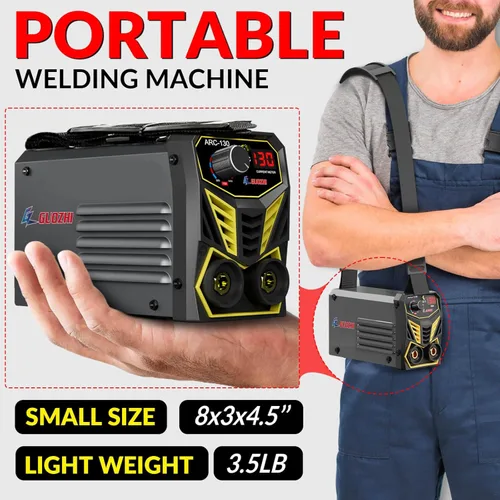 Miniatura 2 de GZ GUOZHI Soldador de Electrodo Pequeño Mini Portátil, Máquina de Soldadura ARC MMA de 110V 130A con Cable Portaelectrodos y Abrazadera de Trabajo