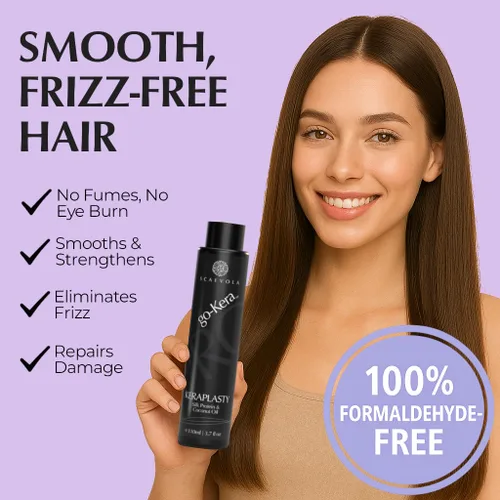 Miniatura 2 de Go-Kera - Tratamiento capilar con queratina brasileña, alisador de queratina, alisado profesional de nanoplastia para un cabello liso sin