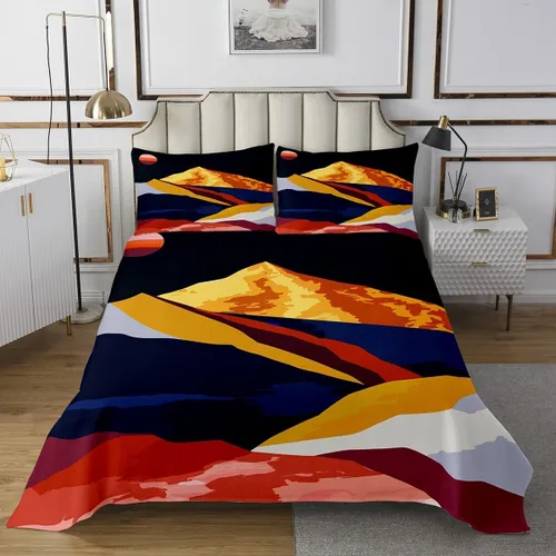 Miniatura 3 de Erosebridal Juego de ropa de cama minimalista moderna de tamaño individual, juego de ropa de cama de paisaje abstracto de mediados de siglo, juego