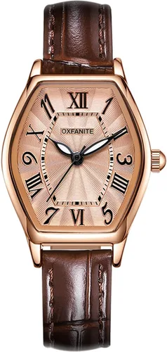 Women's Leather Band Watch, Dainty Elegant Barrel-Shaped Women Watches Classic Vintage Retro Ladies Dress Wrist Watch, Gifts Present for Her