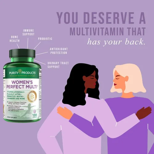 Miniatura 5 de Purity Products Multivitamínico perfecto para mujer, apoya la salud del tracto urinario, sistema inmunológico, hueso + músculo, cabello, piel, uñas