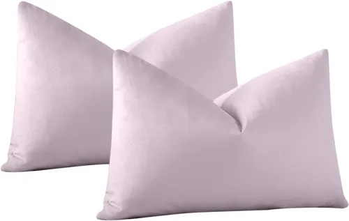 Miniatura 6 de OTOSTAR Paquete de 2 fundas de almohada decorativas de terciopelo suave y sólido de 16 x 24 pulgadas, fundas de almohada lumbares, fundas de Lila