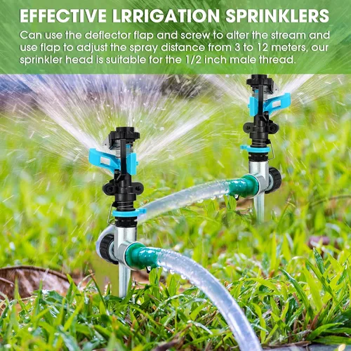 Miniatura 6 de Aspersor automático para jardín, rociador de agua giratorio de 360 grados, para césped, jardín, flores, césped, riego, tiempo de juego para niños