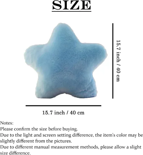 Miniatura 5 de zhidiloveyou Almohada de peluche con forma de estrella azul, lindo juguete para niños, 15.7 pulgadas