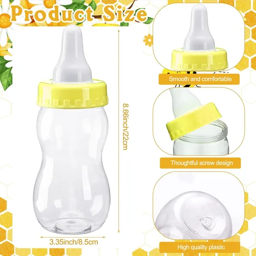 Miniatura 4 de Syhood 472 piezas de juegos de baby shower de abejas Adivina cuántos chupetes signo de juego 50 pequeños juegos de adivinanzas 20 lápices HB botella