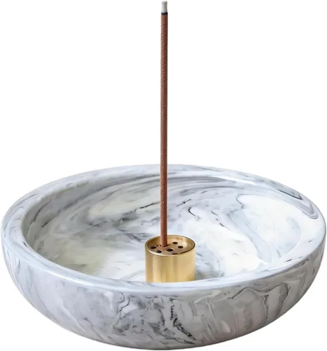 Dorepine - Quemador de incienso de cerámica hecho a mano para palos, soporte para varillas de incienso para meditación, sala de yoga, decoración del