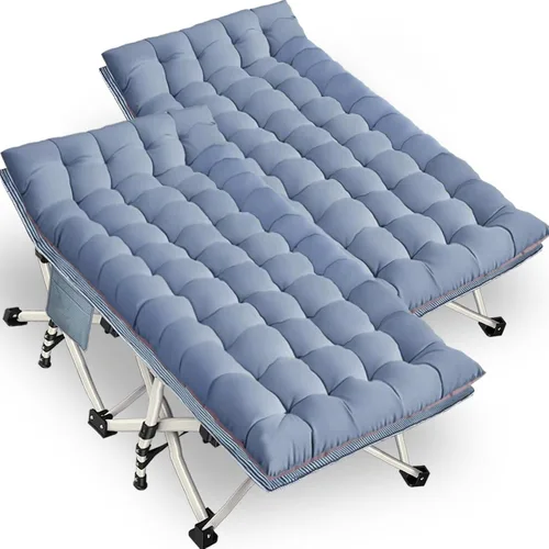 Miniatura 9 de Cuna de Camping con Colchón Cómodo Camas para Dormir Fácil de Montar Cama de Camping Resistente Cama Plegable Cama de Huésped con Bolsa de Transporte
