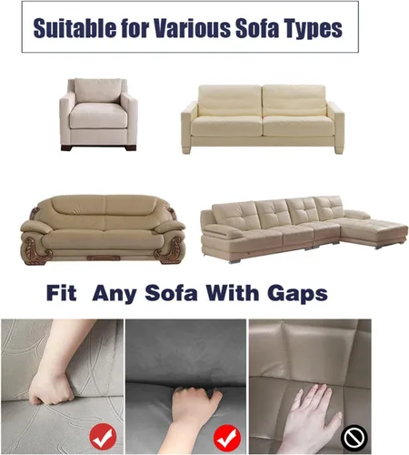 Miniatura 4 de Morbuy Funda súper elástica para sofá, 4 piezas de elastano, funda de sofá modular de color sólido con parte inferior elástica, protector de muebles