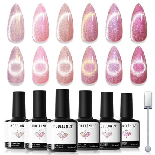 Miniatura 26 de Modelones Imán de uñas de gel de ojo de gato, herramienta magnética 8 en 1 para uñas de gel, varita magnética fuerte para arte de uñas con bola