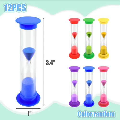 Miniatura 2 de Shindel Temporizador de arena de 2 minutos, 12 temporizadores de reloj de arena para cepillarse los dientes, aula de profesores, juego y herramienta