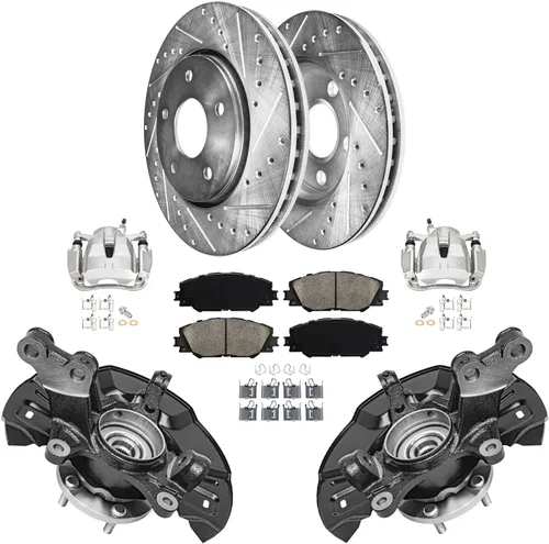 Miniatura 52 de Detroit Axle - Rotores de freno para Toyota Avalon 2020-2021 Camry 2020-2024, repuesto de rotores de freno de disco perforados y ranurados: rotor