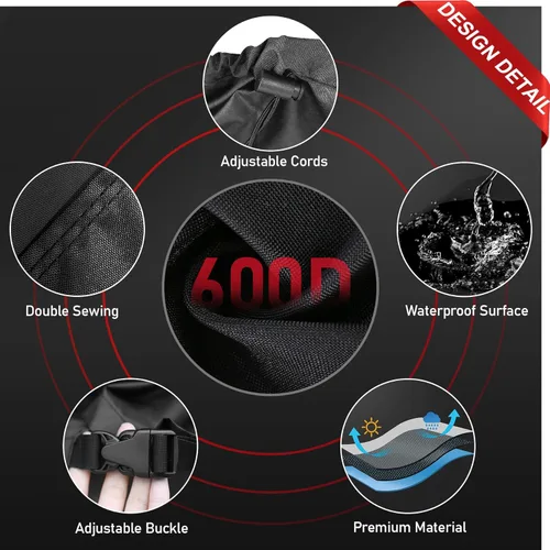 Miniatura 4 de Zettum Funda cuadrada para muebles de patio, funda de mesa 600D para exteriores, impermeable y resistente, juego de fundas extra grandes para mesa