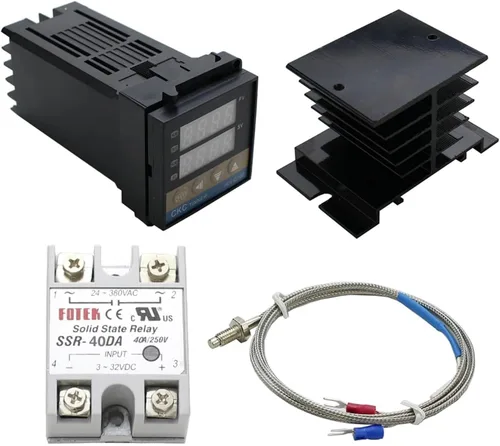 Miniatura 2 de INFRI REX-C100 Digital RKC PID Thermostat Temperature Controller Digital REX-C100/ 40A SSR Relay/K Thermocouple Probe/Heat Sink(RKC-C100)