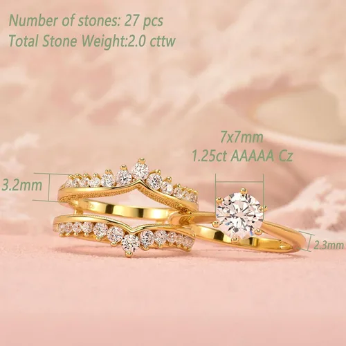 Miniatura 6 de Wuziwen Anillo de boda vintage, anillos de compromiso para mujer, plata de ley, talla 5-12