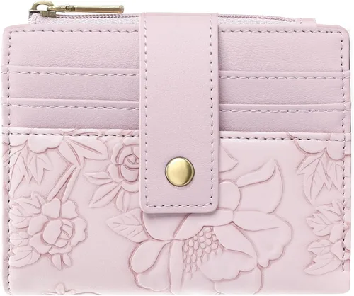Miniatura 8 de SENDEFN Billeteras pequeñas para mujer, con bloqueo RFID, de cuero, plegable, para tarjetas de crédito, bolsillo con cremallera y ventana