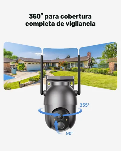 Miniatura 5 de SEHMUA Cámaras de seguridad inalámbricas para exteriores (kit de 4 cámaras), no requiere suscripción, visión nocturna a color, PTZ de 360°, vista