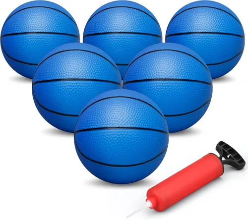 Dilabnba Juego de Mini Baloncesto de 6 Pulgadas para Niños (Desinflado/Bomba Incluida) Mini Aro de Baloncesto para Puerta para Niños, Adolescentes