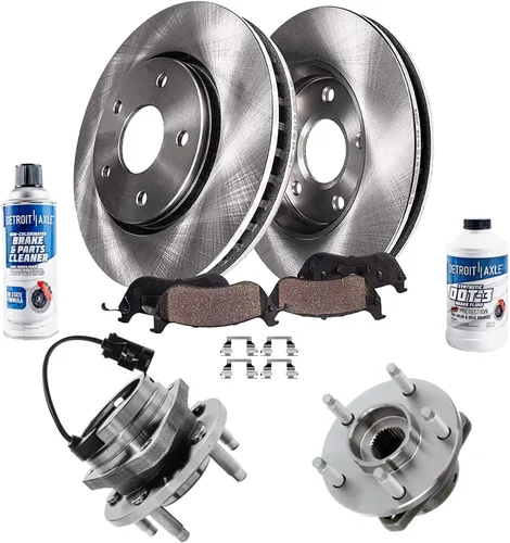 Miniatura 91 de Detroit Axle - Rotores de freno para Jeep Compass 2015-2022 Renegade 2016-2022 Fiat 500X 2016-2022, 2018, 2019, 2020, 2021. Reemplazo de rotores