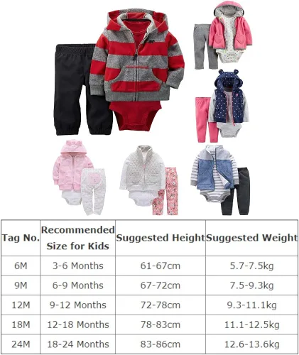 Miniatura 5 de Conjunto de ropa cálida de invierno y otoño para niños y niñas