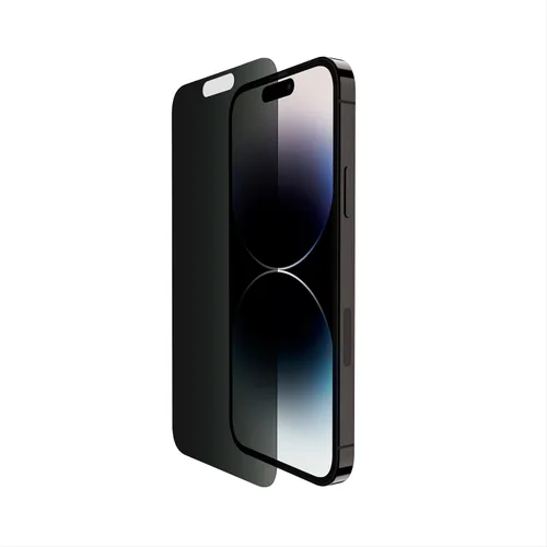 Belkin ScreenForce - Protector de pantalla de privacidad de vidrio templado para iPhone 14 Pro, superficie tratada con revestimiento antihuellas y