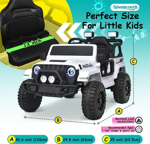 Miniatura 5 de Joywhale - camión para niños de 12V, vehículo eléctrico motorizado alimentado por batería para niños, con control remoto, suspensión de 4 ruedas