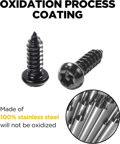 Miniatura 3 de YAKEFLY - Juego de tornillos para placa de matrícula de acero inoxidable con inserciones de nailon y herramientas de instalación, tornillos