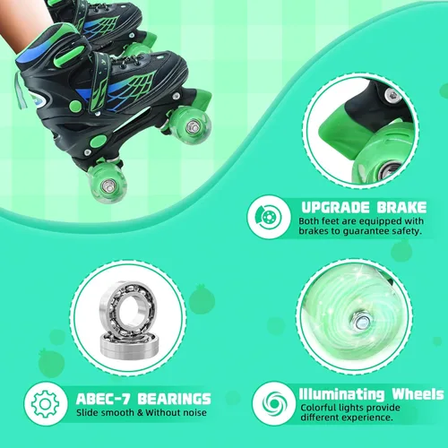 Miniatura 3 de Patines de ruedas para niños y niñas, patines ajustables para niños de 5 a 8 años, 6 a 12 años, con ruedas iluminadas, patines para principiantes