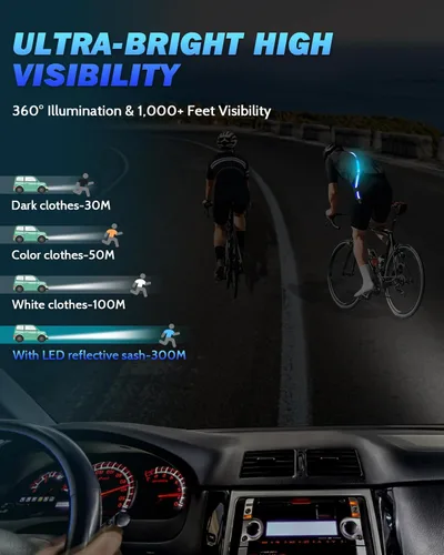 Miniatura 3 de Fitense LED Reflective Belt Sash - 5 Lights Colors & 3 Light Modes High Visibility Night Safety Belt, Rechargeable Light Up Running Gear Adjustable