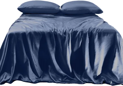 Miniatura 25 de Elegant Comfort Lujoso juego de sábanas de satén sedoso de 4 piezas, agradable para la piel y el cabello, resistente a las arrugas, la decoloración