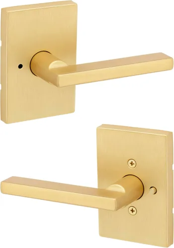 Miniatura 24 de Kwikset Halifax - Manija de puerta de paso interior, palanca para puertas de armario y pasillo, manija reversible sin bloqueo, color negro mate