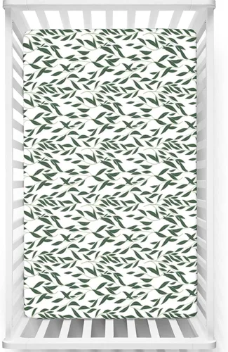 Miniatura 12 de Sábana bajera ajustable para cuna con temática costera, sábana bajera estándar para cuna para niño o niña, 28 x 52 pulgadas, rubor blanco y azul