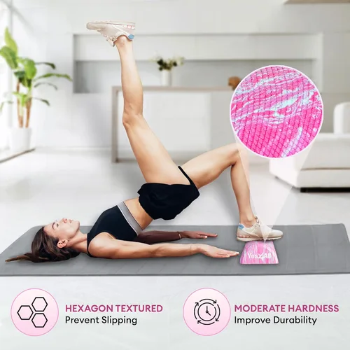 Miniatura 4 de Yes4All Rodillo de espuma firme de EVA para estiramiento, medio rodillo de espalda de yoga para masaje muscular para pilates, yoga, equilibrio