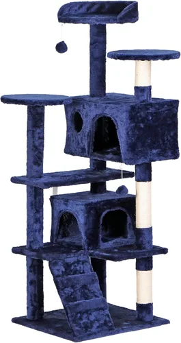 Miniatura 14 de Árbol de 54 pulgadas para gatos de interior, varios niveles, torre de condominio, muebles, casa de juegos para gatitos con postes rascadores